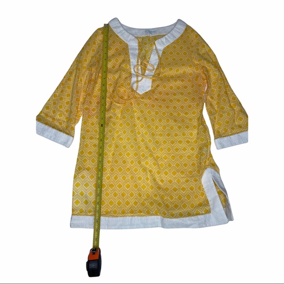ShoshAnna Yellow/White Geometric Tunic CoverUp - Picture 7 of 15